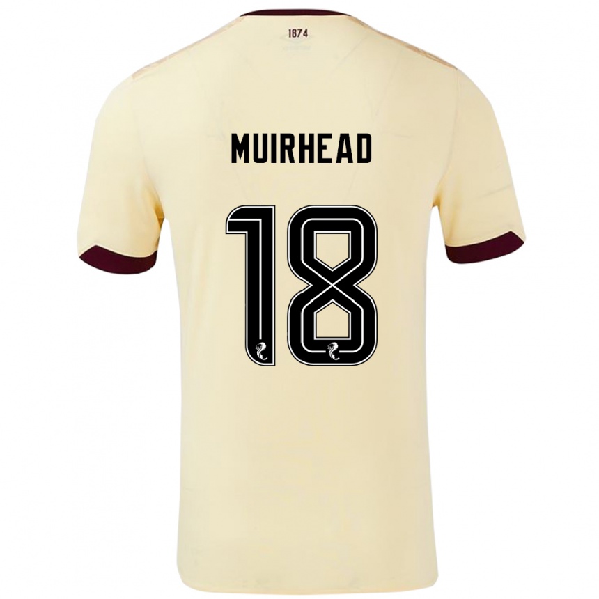 Kids Football Owen Muirhead #18 Cream Burgundy Away Jersey 2024/25 T-Shirt Canada