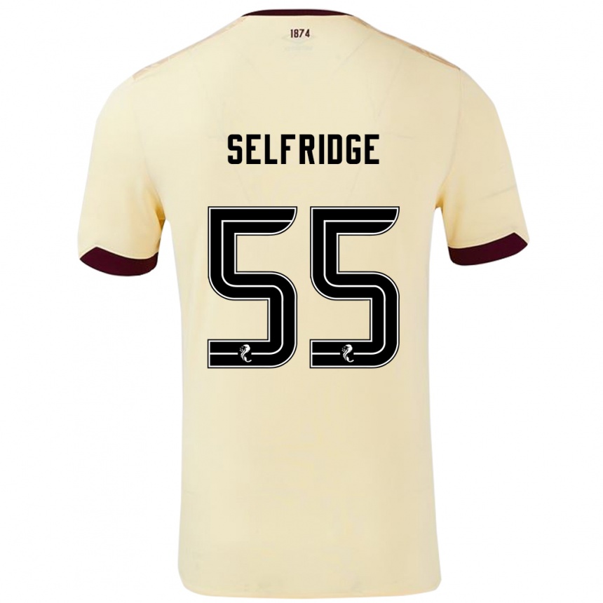 Kids Football Louis Selfridge #55 Cream Burgundy Away Jersey 2024/25 T-Shirt Canada