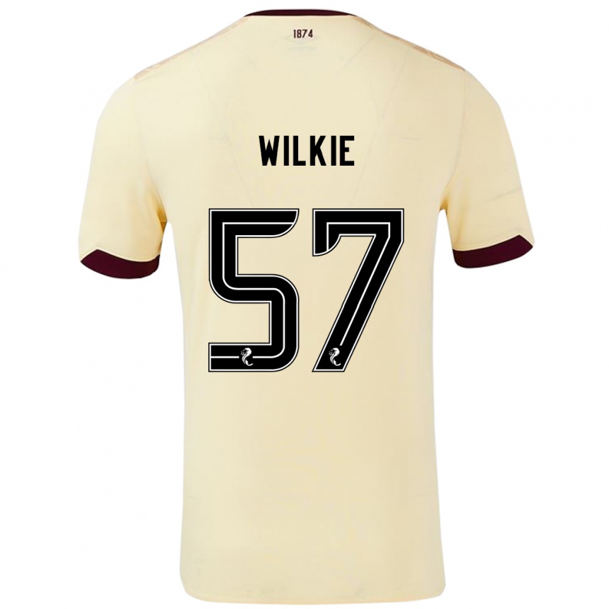 Kids Football Coupar Wilkie #57 Cream Burgundy Away Jersey 2024/25 T-Shirt Canada