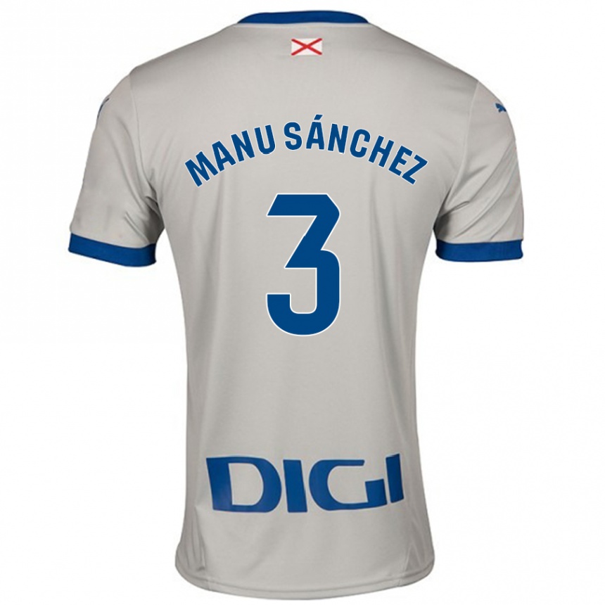 Kids Football Manu Sanchez #3 Light Gray Away Jersey 2024/25 T-Shirt Canada