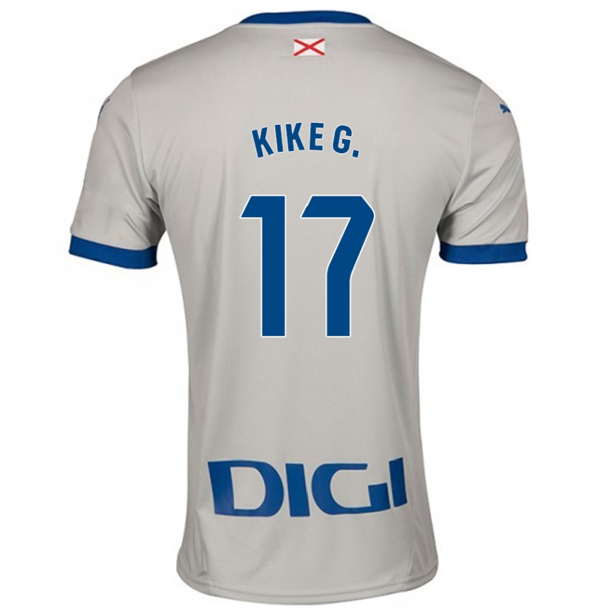 Kids Football Kike García #17 Light Gray Away Jersey 2024/25 T-Shirt Canada