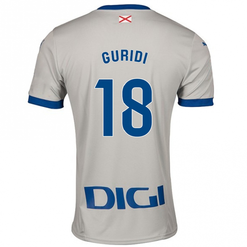 Kids Football Jon Guridi #18 Light Gray Away Jersey 2024/25 T-Shirt Canada