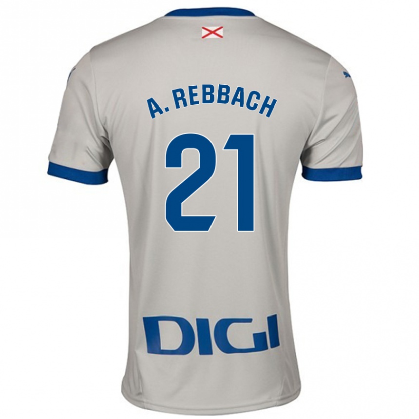 Kids Football Abde Rebbach #21 Light Gray Away Jersey 2024/25 T-Shirt Canada