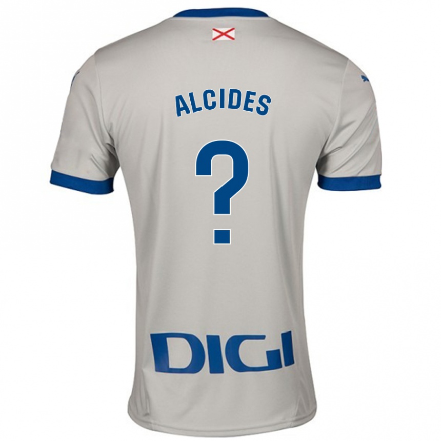 Kids Football Diego Alcides #0 Light Gray Away Jersey 2024/25 T-Shirt Canada