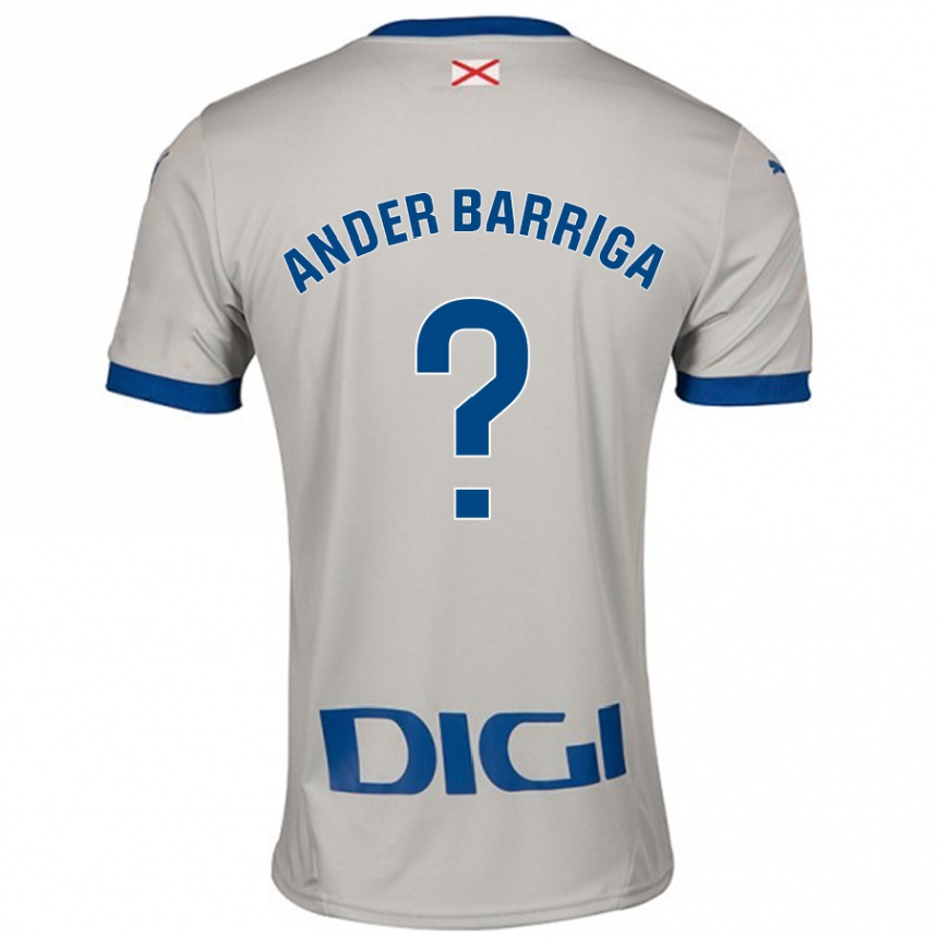 Kids Football Jon Ander Barriga #0 Light Gray Away Jersey 2024/25 T-Shirt Canada