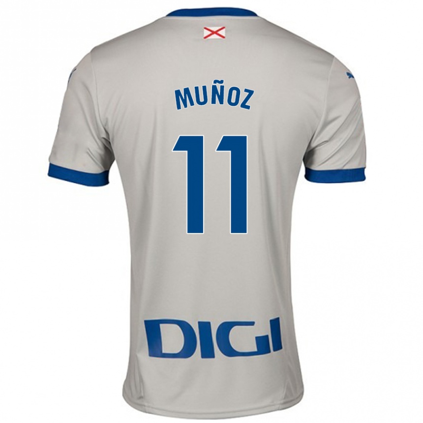 Kids Football Egoitz Muñoz #11 Light Gray Away Jersey 2024/25 T-Shirt Canada