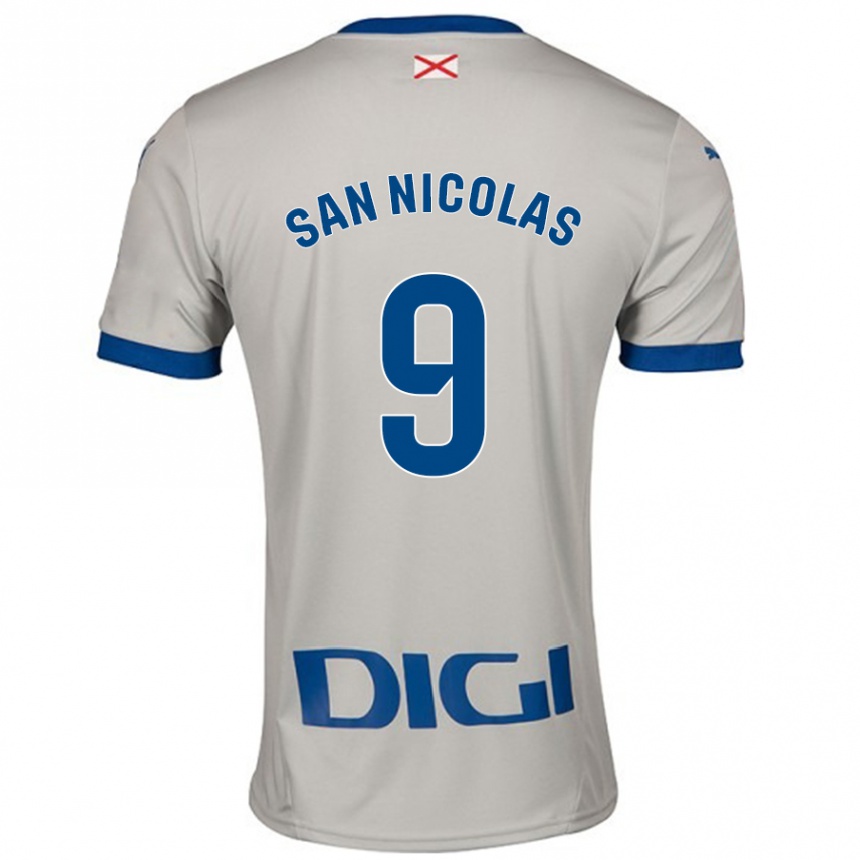 Kids Football Olga San Nicolás #9 Light Gray Away Jersey 2024/25 T-Shirt Canada