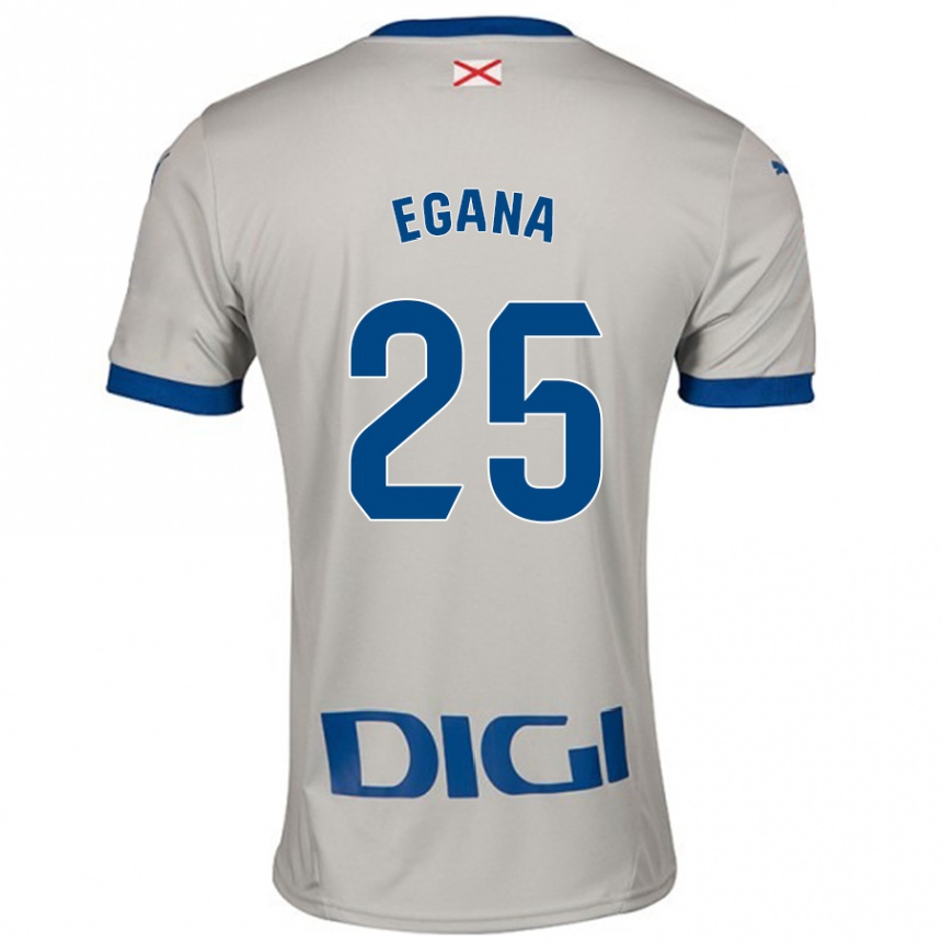 Kids Football Eider Egaña #25 Light Gray Away Jersey 2024/25 T-Shirt Canada