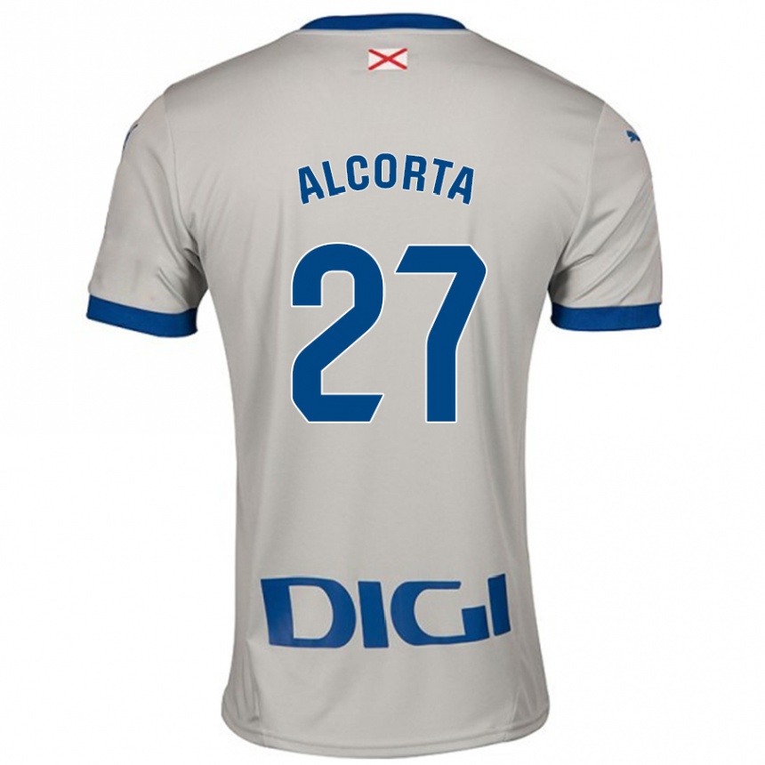 Kids Football Alaitz Alcorta #27 Light Gray Away Jersey 2024/25 T-Shirt Canada