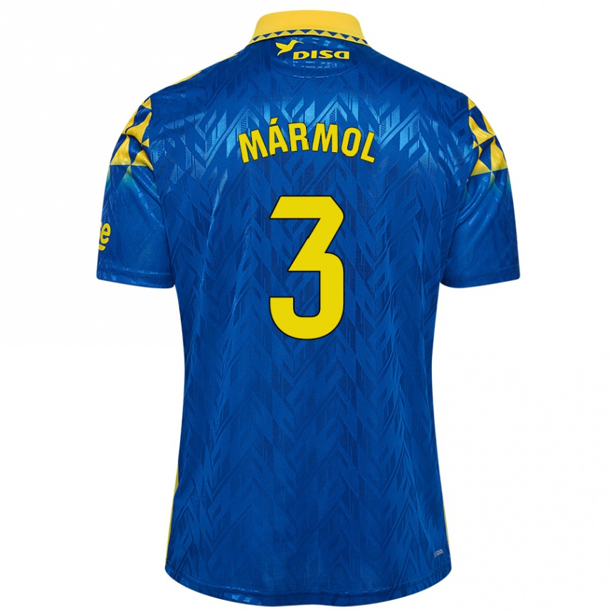 Kids Football Mika Mármol #3 Blue Yellow Away Jersey 2024/25 T-Shirt Canada