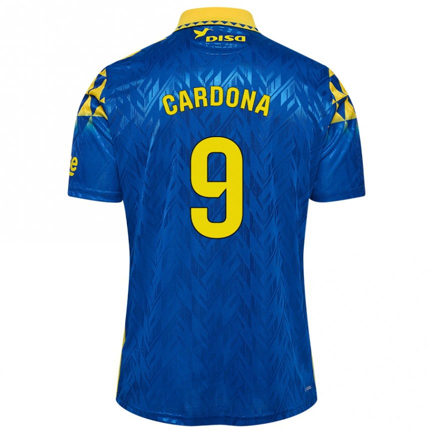 Kids Football Marc Cardona #9 Blue Yellow Away Jersey 2024/25 T-Shirt Canada