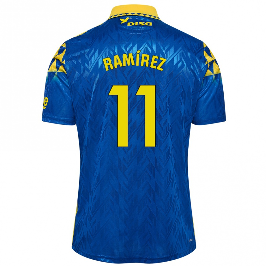 Kids Football Benito Ramírez #11 Blue Yellow Away Jersey 2024/25 T-Shirt Canada