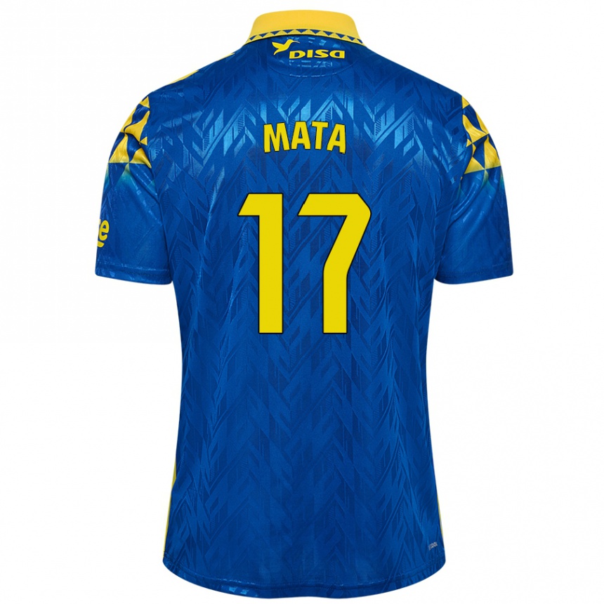 Kids Football Jaime Mata #17 Blue Yellow Away Jersey 2024/25 T-Shirt Canada