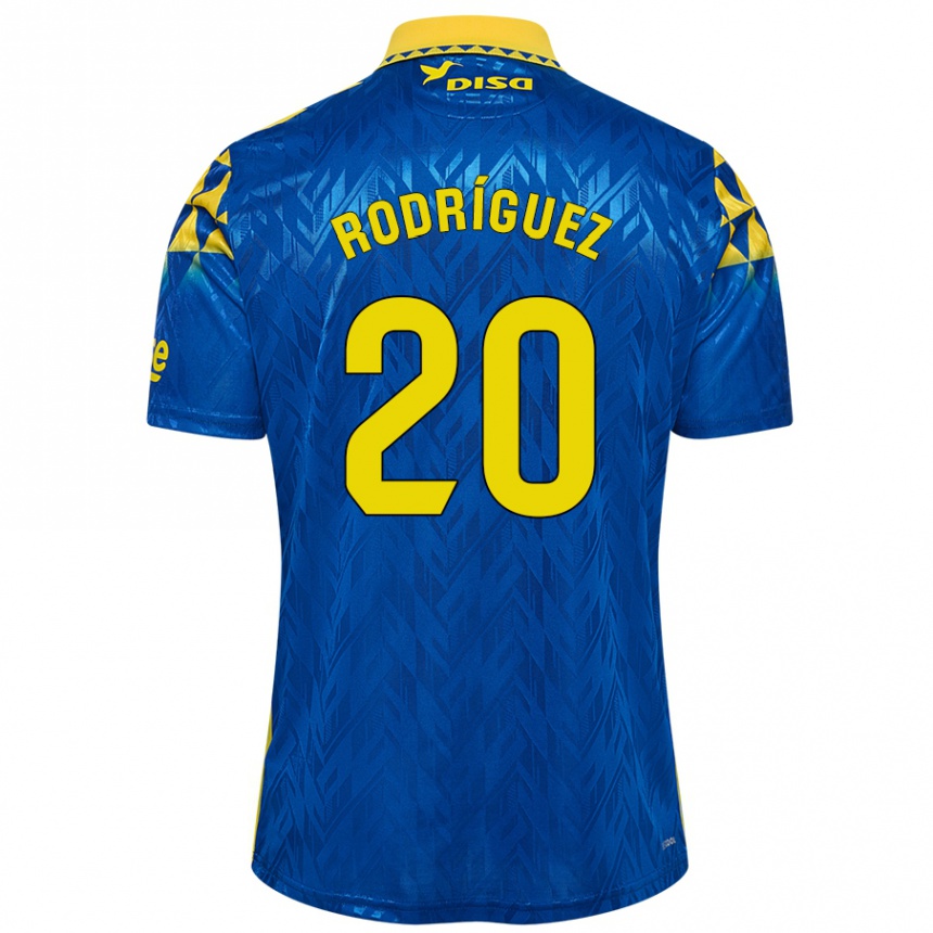 Kids Football Kirian Rodríguez #20 Blue Yellow Away Jersey 2024/25 T-Shirt Canada