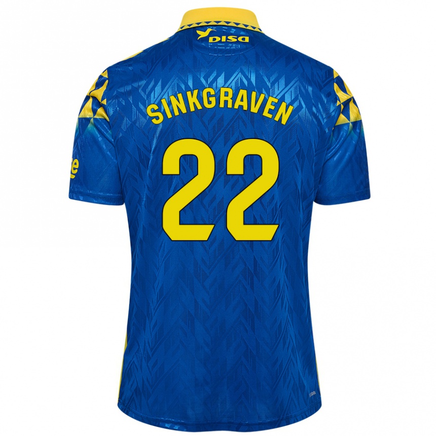 Kids Football Daley Sinkgraven #22 Blue Yellow Away Jersey 2024/25 T-Shirt Canada