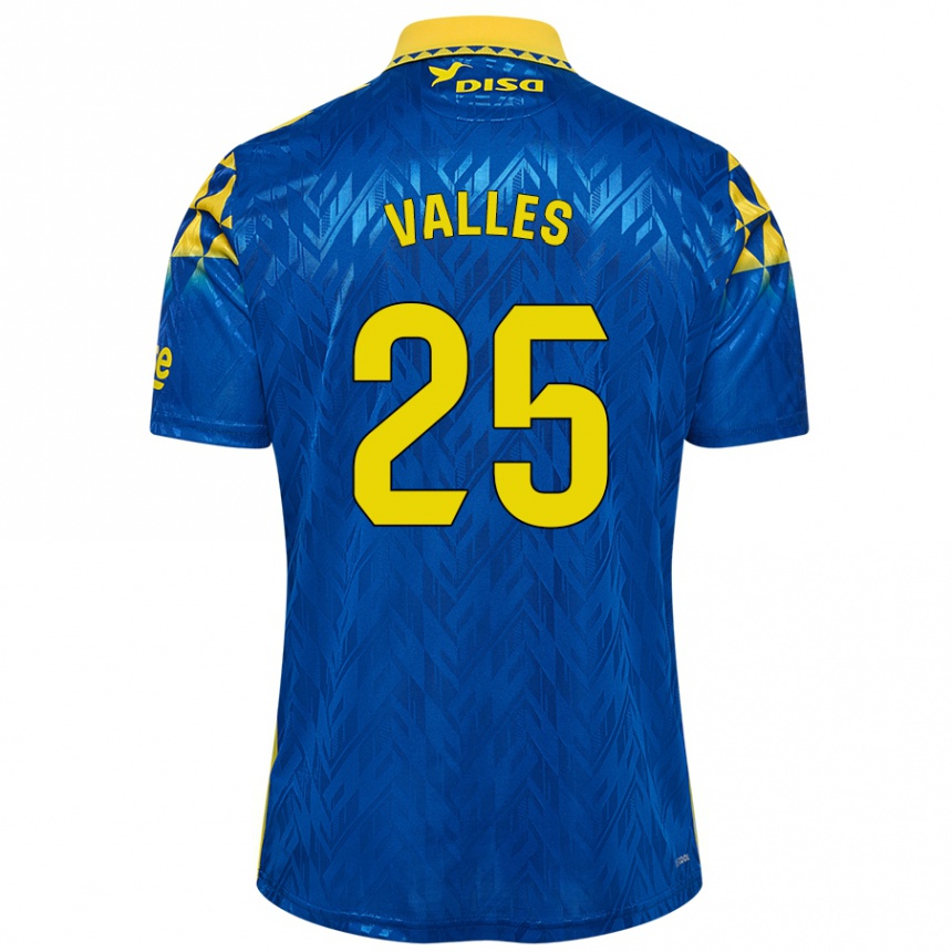 Kids Football Álvaro Valles #25 Blue Yellow Away Jersey 2024/25 T-Shirt Canada