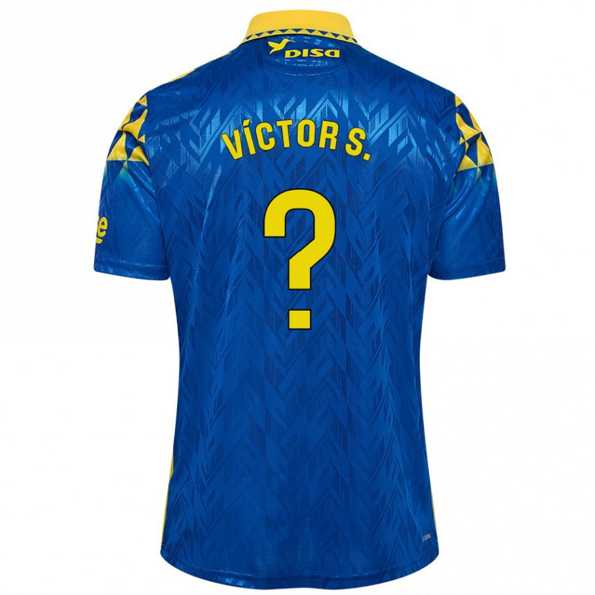 Kids Football Víctor Sánchez #0 Blue Yellow Away Jersey 2024/25 T-Shirt Canada