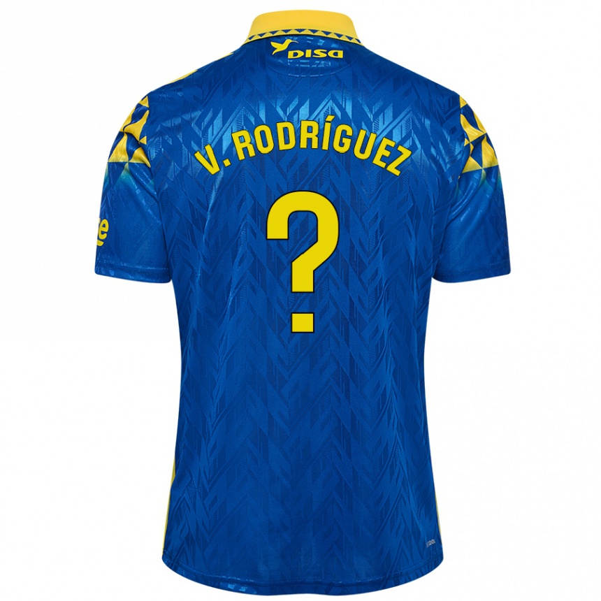 Kids Football Carlos Vicente Rodríguez #0 Blue Yellow Away Jersey 2024/25 T-Shirt Canada