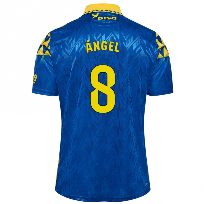 Kids Football José Ángel #8 Blue Yellow Away Jersey 2024/25 T-Shirt Canada