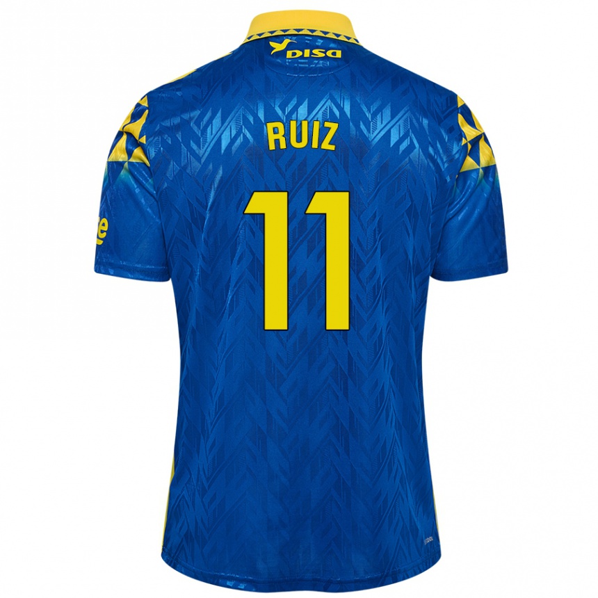 Kids Football Sergio Ruiz #11 Blue Yellow Away Jersey 2024/25 T-Shirt Canada