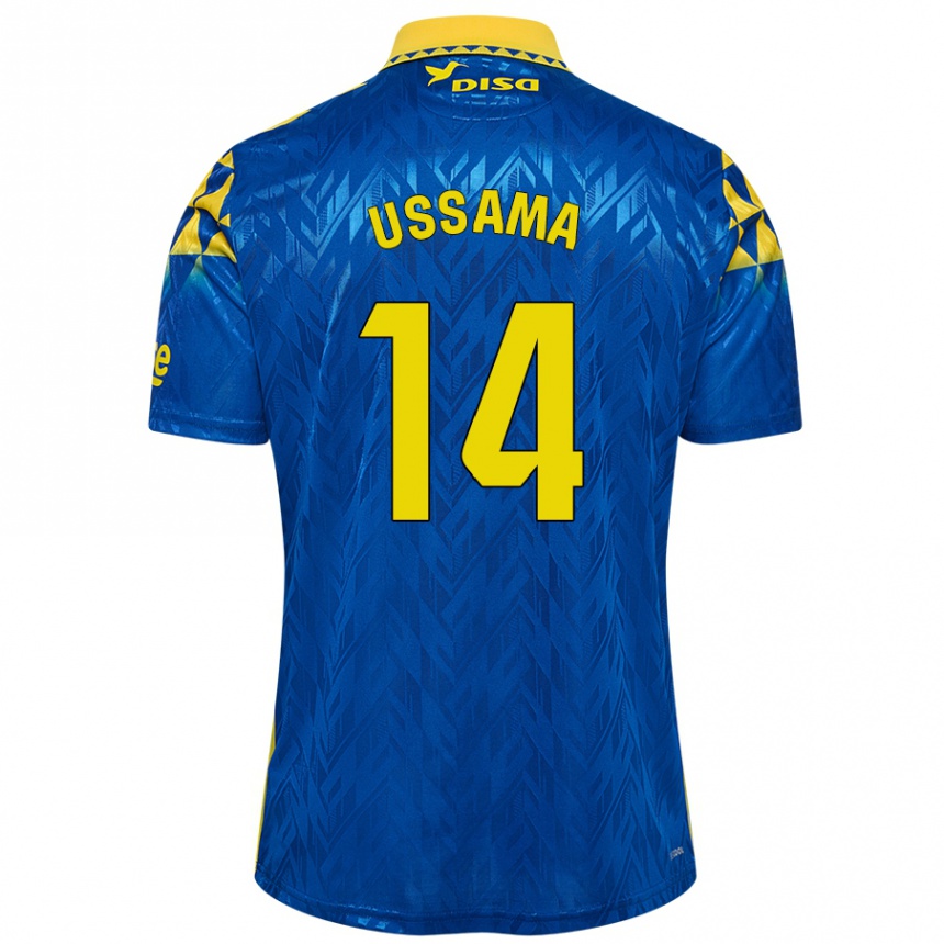 Kids Football Ussama #14 Blue Yellow Away Jersey 2024/25 T-Shirt Canada