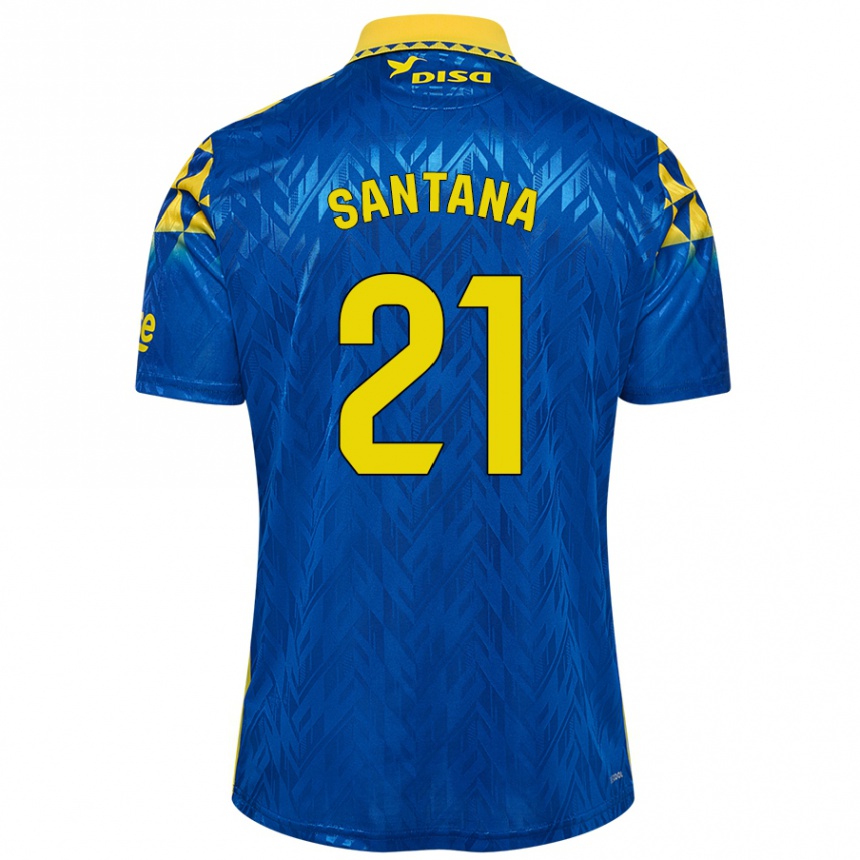 Kids Football Yadam Santana #21 Blue Yellow Away Jersey 2024/25 T-Shirt Canada