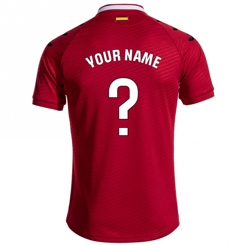 Kids Football Your Name #0 Dark Red Away Jersey 2024/25 T-Shirt Canada