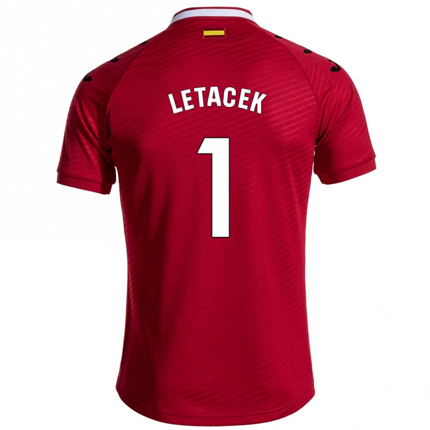 Kids Football Jiri Letacek #1 Dark Red Away Jersey 2024/25 T-Shirt Canada