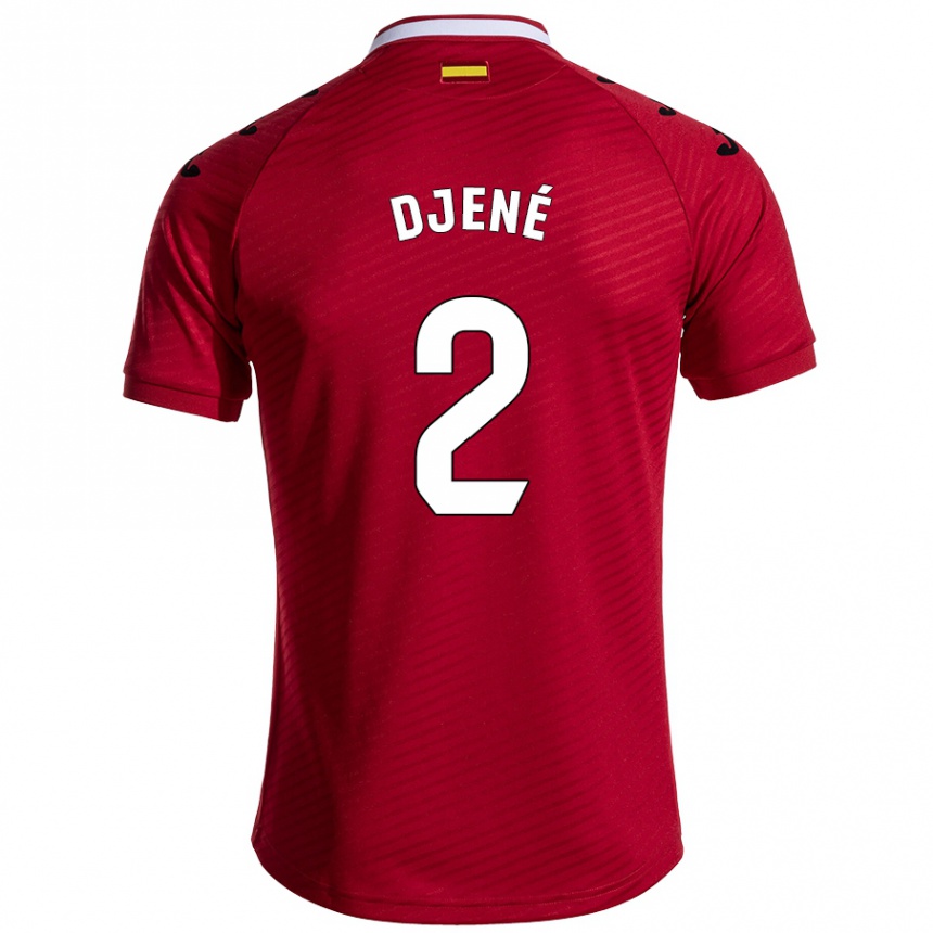 Kids Football Djené #2 Dark Red Away Jersey 2024/25 T-Shirt Canada