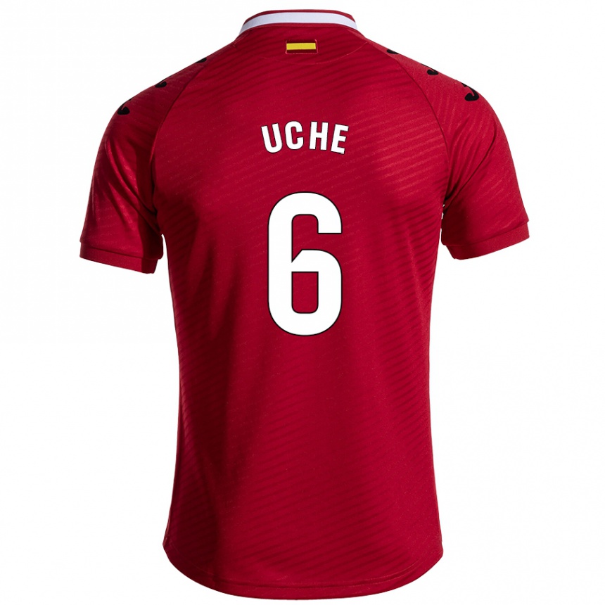 Kids Football Chrisantus Uche #6 Dark Red Away Jersey 2024/25 T-Shirt Canada