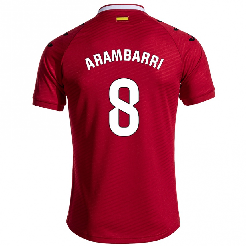 Kids Football Mauro Arambarri #8 Dark Red Away Jersey 2024/25 T-Shirt Canada