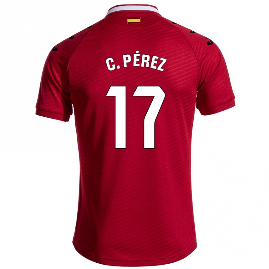 Enfant Football Maillot Carles Pérez #17 Rouge Foncé Tenues Extérieur 2024/25 Canada