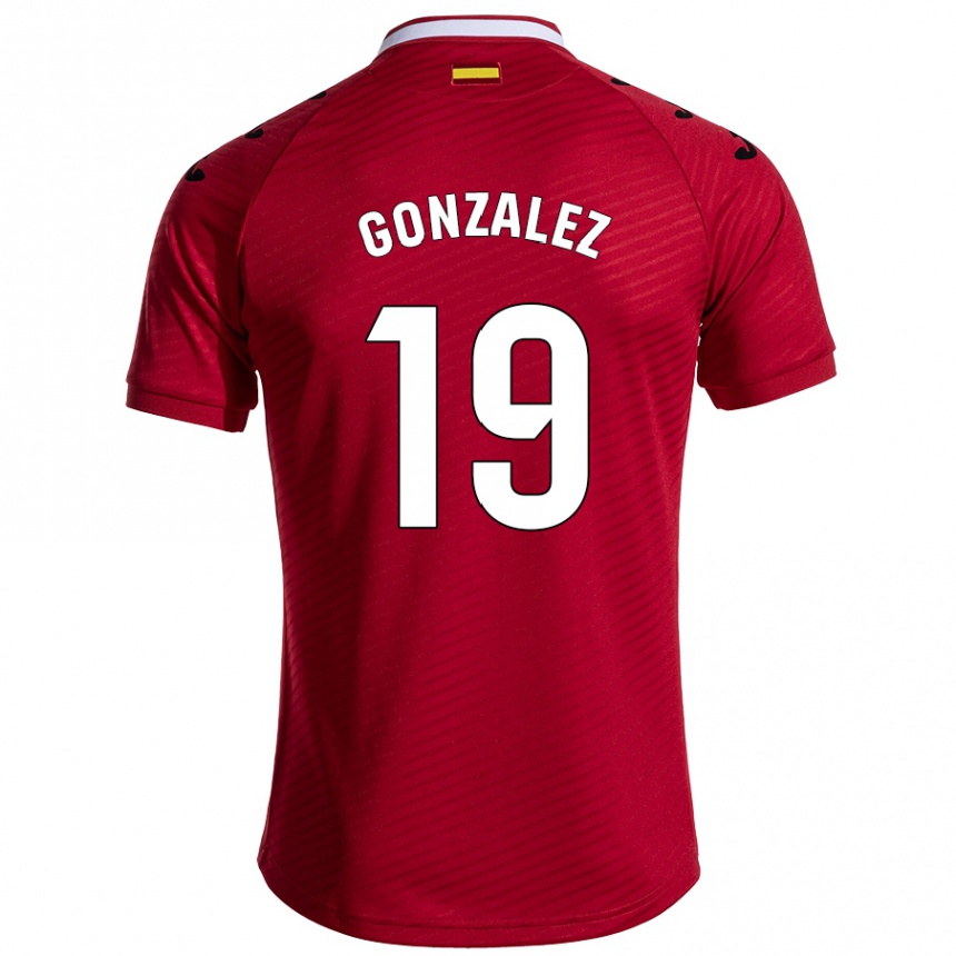 Kids Football Peter González #19 Dark Red Away Jersey 2024/25 T-Shirt Canada