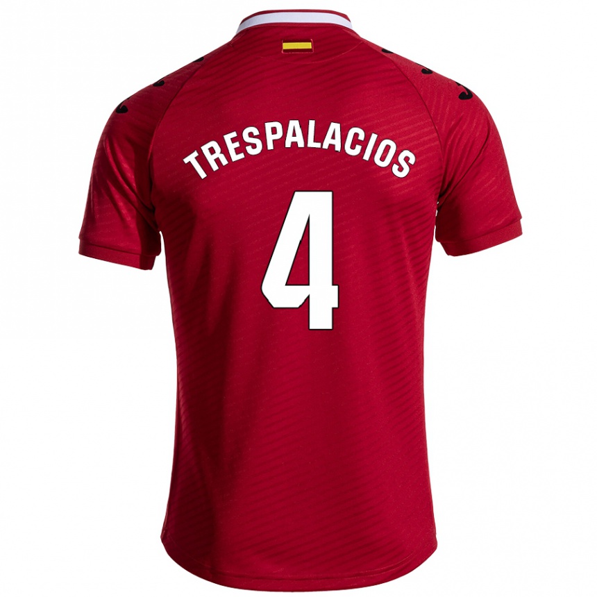 Kids Football Adrián Trespalacios #4 Dark Red Away Jersey 2024/25 T-Shirt Canada