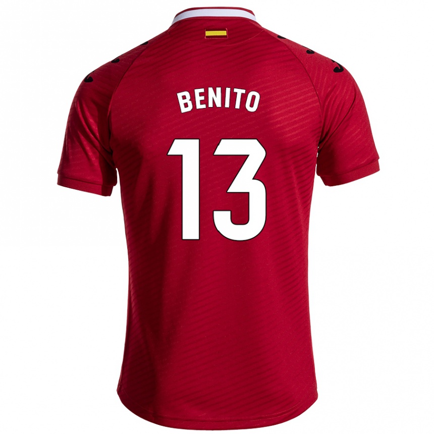 Kids Football Jorge Benito #13 Dark Red Away Jersey 2024/25 T-Shirt Canada