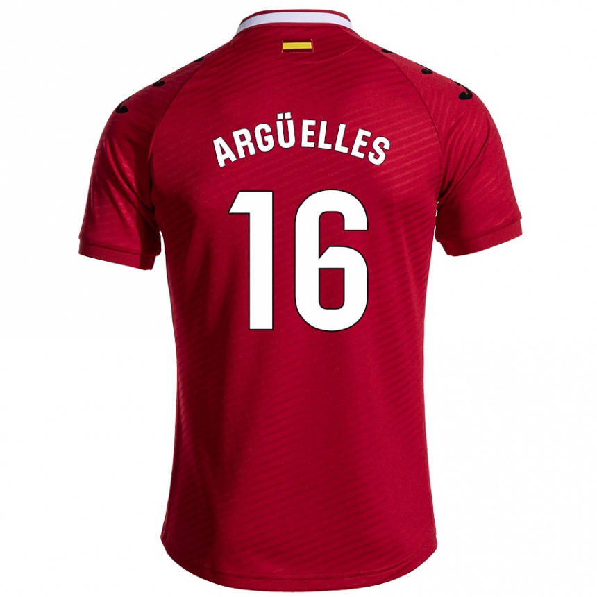 Kids Football David Argüelles #16 Dark Red Away Jersey 2024/25 T-Shirt Canada