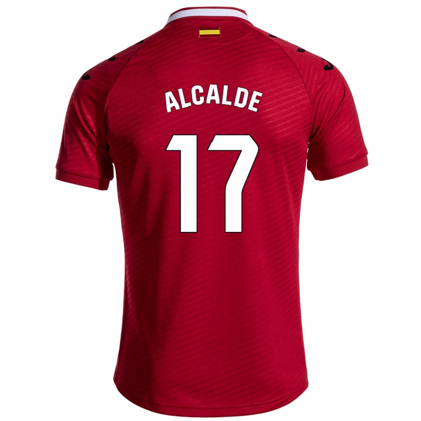 Kids Football Jacobo Alcalde #17 Dark Red Away Jersey 2024/25 T-Shirt Canada