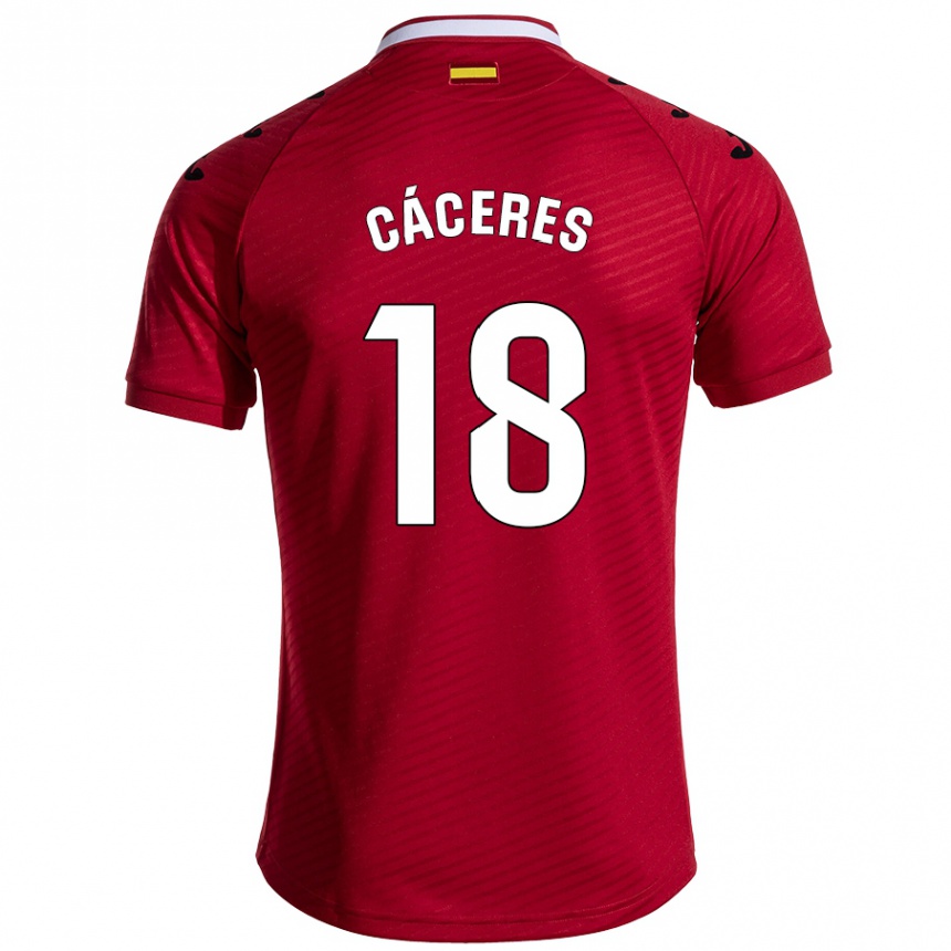 Kids Football Damián Cáceres #18 Dark Red Away Jersey 2024/25 T-Shirt Canada