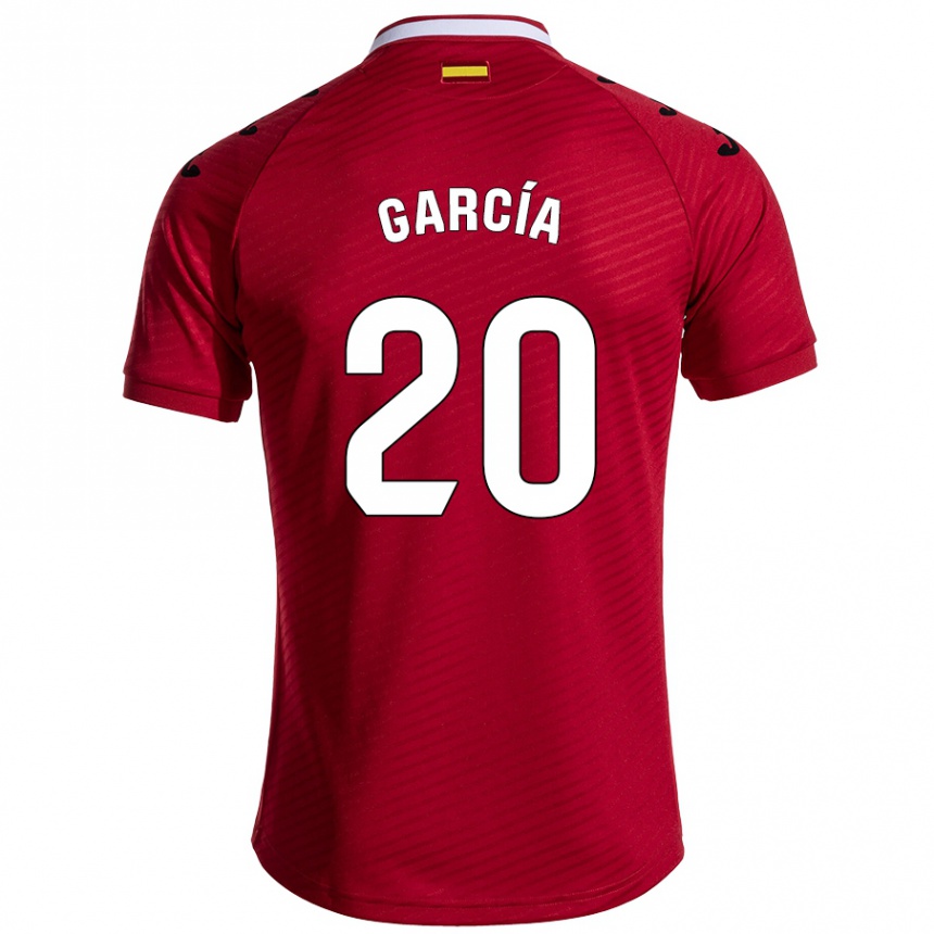 Kids Football Álex García #20 Dark Red Away Jersey 2024/25 T-Shirt Canada