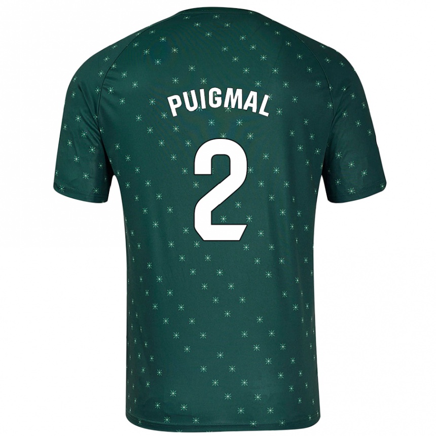 Kids Football Arnau Puigmal #2 Dark Green Away Jersey 2024/25 T-Shirt Canada