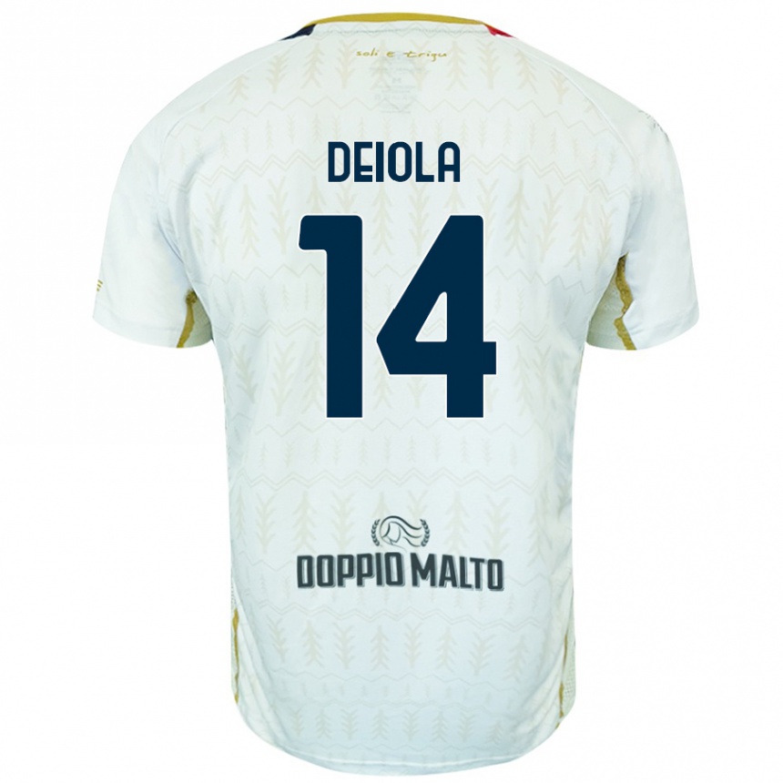 Enfant Football Maillot Alessandro Deiola #14 Blanc Tenues Extérieur 2024/25 Canada