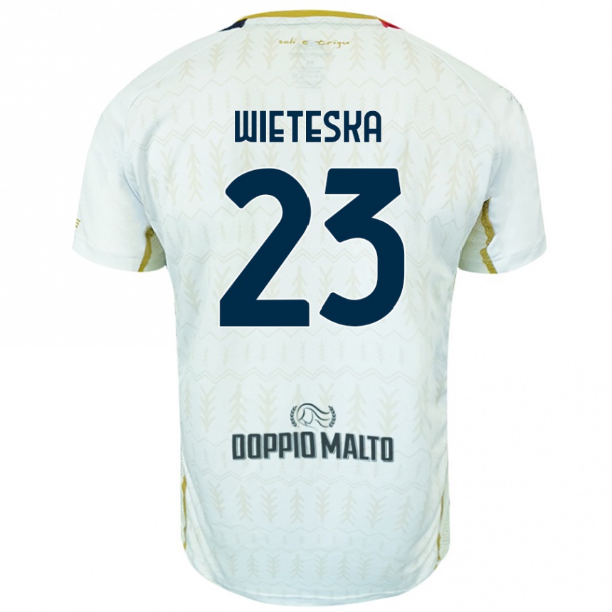 Enfant Football Maillot Mateusz Wieteska #23 Blanc Tenues Extérieur 2024/25 Canada