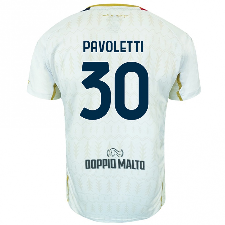 Enfant Football Maillot Leonardo Pavoletti #30 Blanc Tenues Extérieur 2024/25 Canada