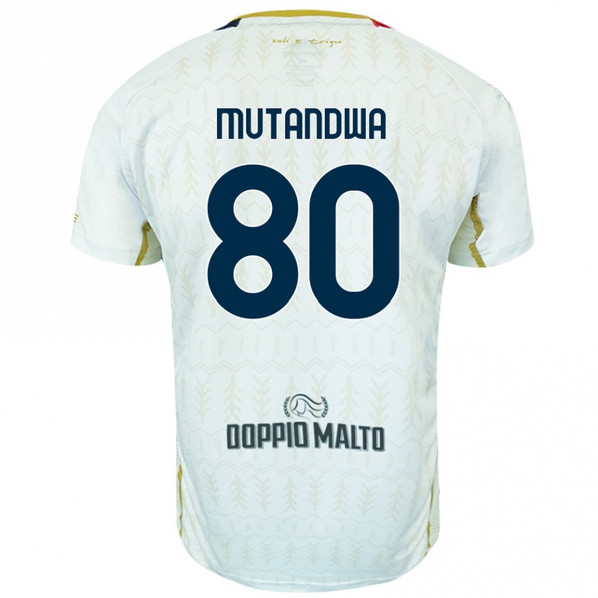 Enfant Football Maillot Kingstone Mutandwa #80 Blanc Tenues Extérieur 2024/25 Canada