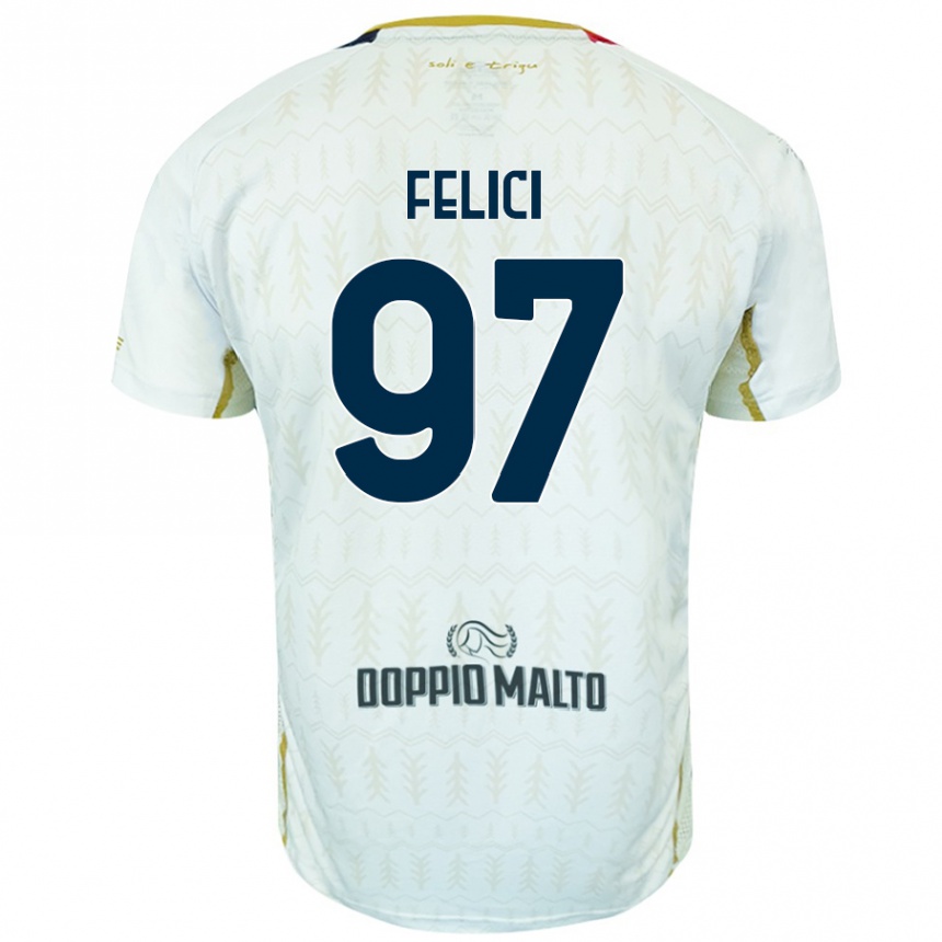 Enfant Football Maillot Mattia Felici #97 Blanc Tenues Extérieur 2024/25 Canada