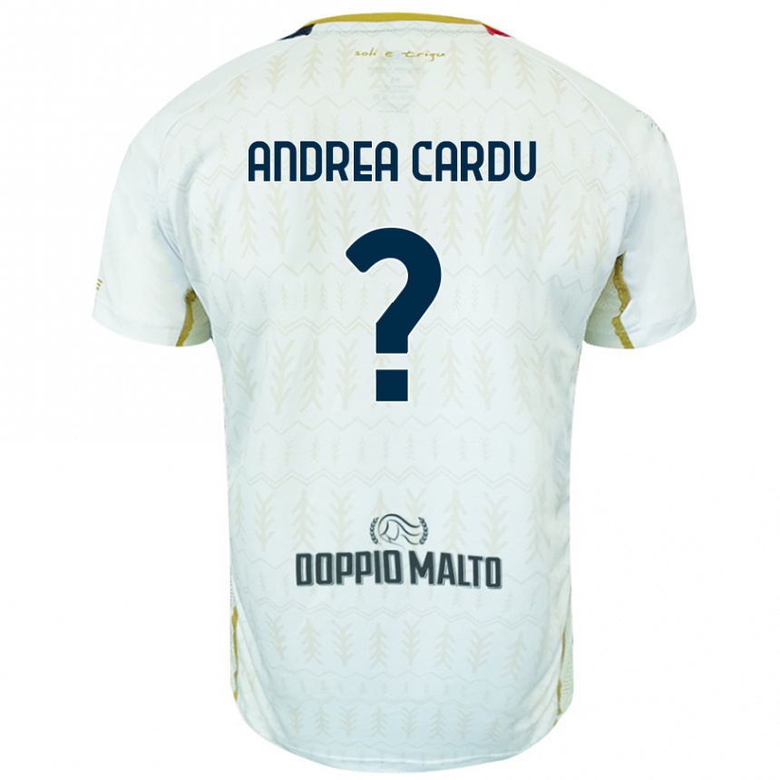 Kids Football Gian Andrea Cardu #0 White Away Jersey 2024/25 T-Shirt Canada