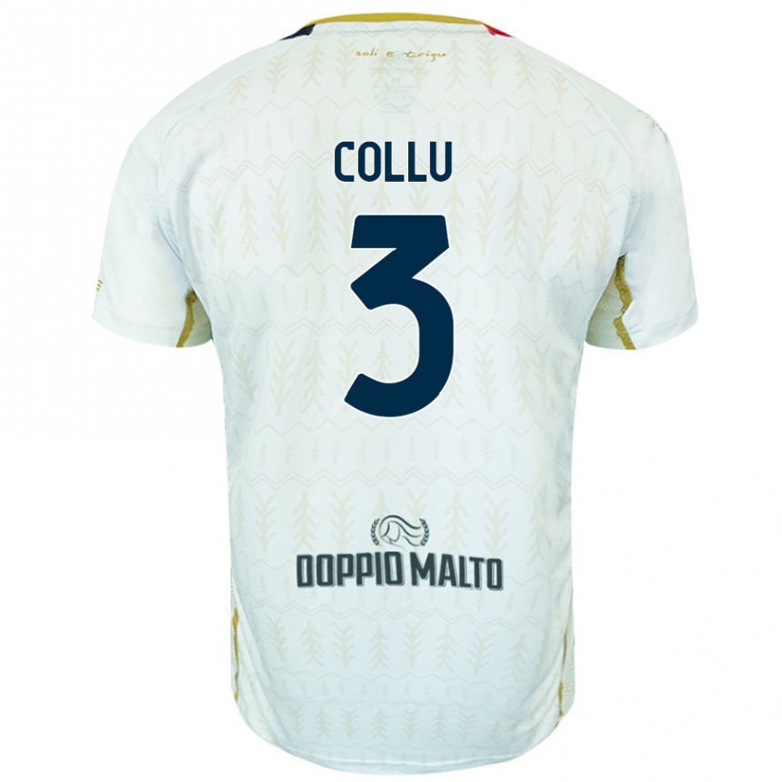 Enfant Football Maillot Davide Collu #3 Blanc Tenues Extérieur 2024/25 Canada