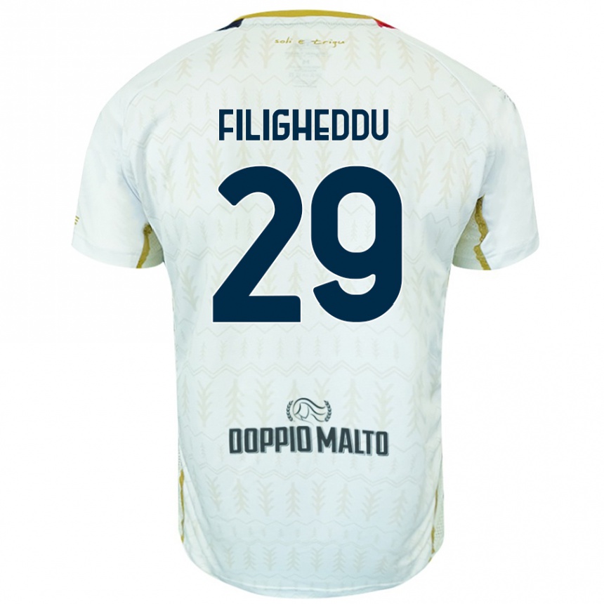 Enfant Football Maillot Daniele Filigheddu #29 Blanc Tenues Extérieur 2024/25 Canada