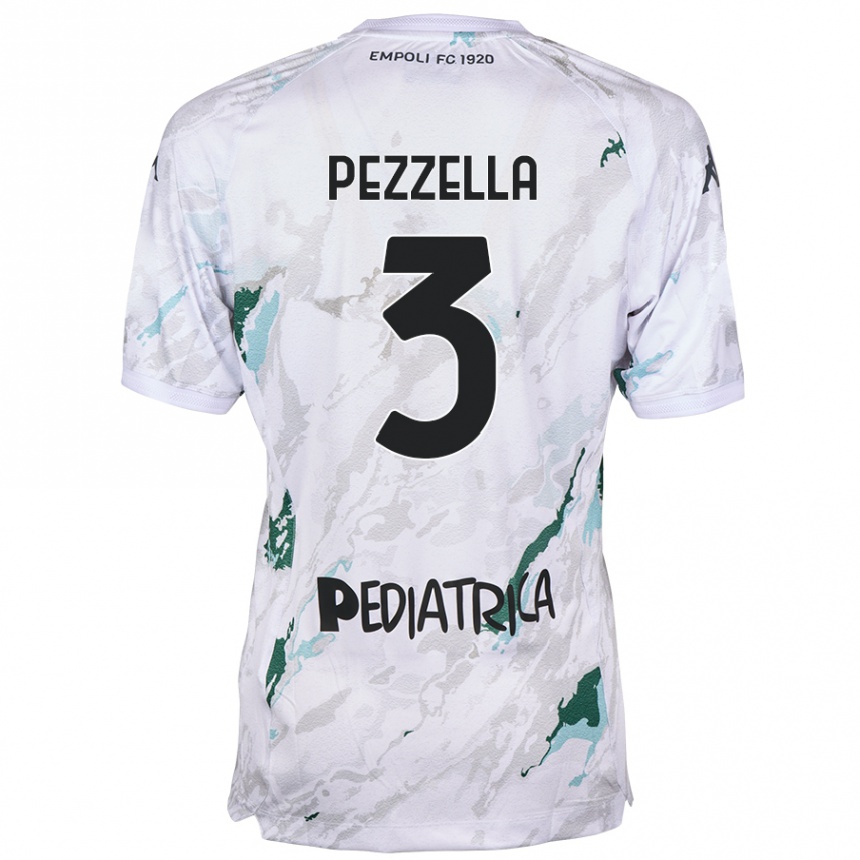 Kids Football Giuseppe Pezzella #3 Grey Away Jersey 2024/25 T-Shirt Canada