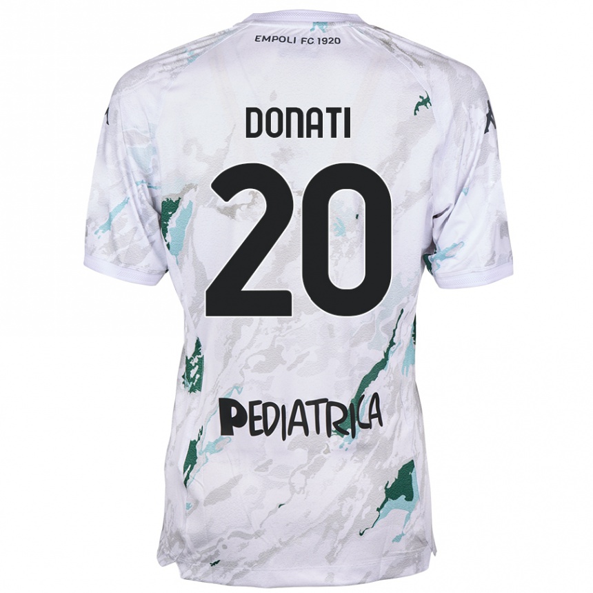 Kids Football Francesco Donati #20 Grey Away Jersey 2024/25 T-Shirt Canada